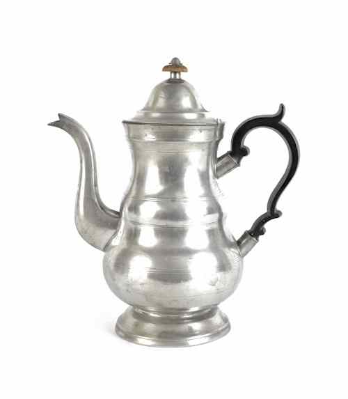 Appraisal: New York pewter coffee pot ca bearing the touch of