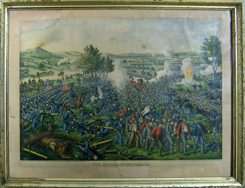 Appraisal: Battle of Gettysburg chromolithograph by Kurz Allison x