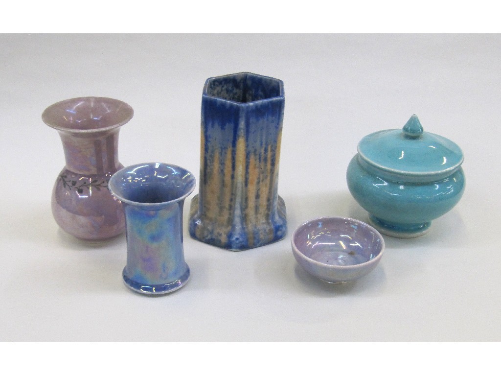 Appraisal: Five small pieces of Ruskin pottery some slight def