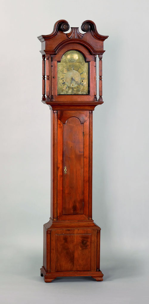 Appraisal: Philadelphia Chippendale walnut tall case clock mid th c the