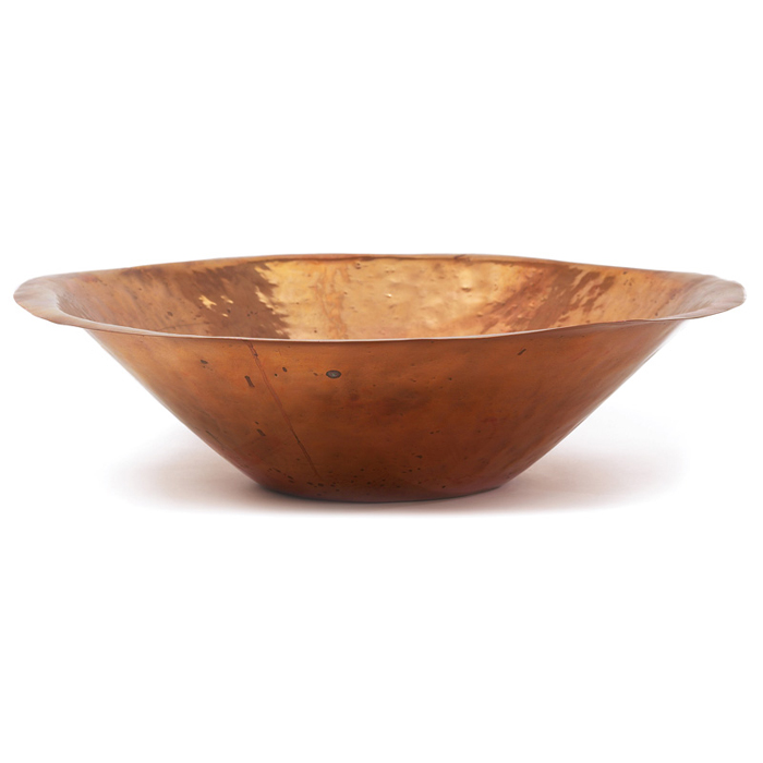 Appraisal: Newcomb College bowl executed by Rosalie Roos large hand-hammered copper