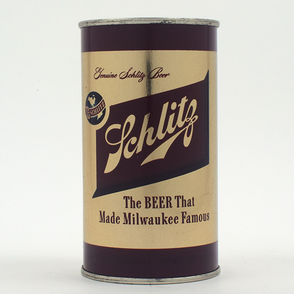 Appraisal: Schlitz Beer Unfinished-Error Flat Top - Reference USBC - Brewery