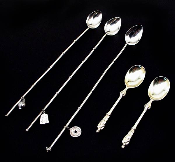 Appraisal: A group of sterling flatware Comprising a Victorian gilt silver