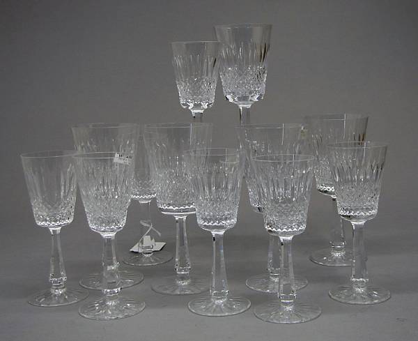 Appraisal: Comprising twelve goblets height in and twelve wine glasses height