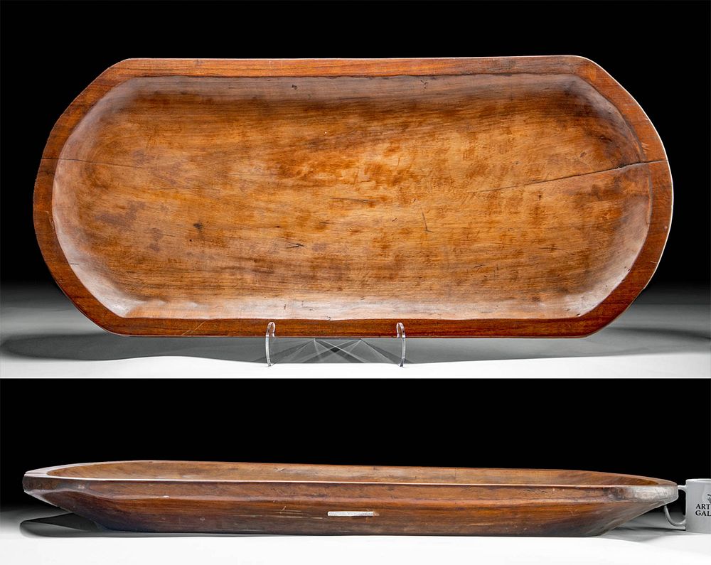 Appraisal: th C Hawaiian Koa Wood Pig Platter North Pacific Hawaii