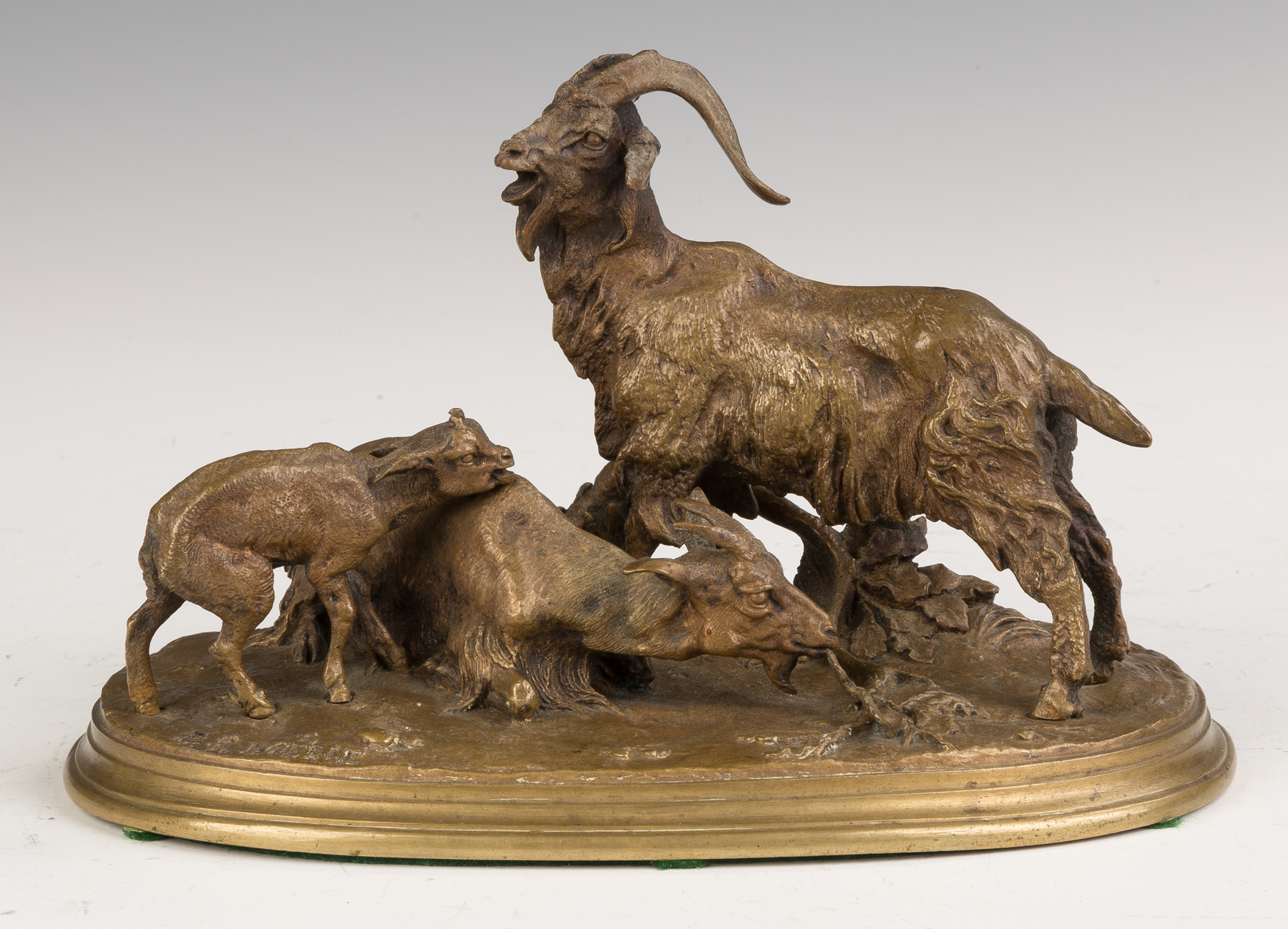 Appraisal: Pierre Jules PJ Mene French - Bronze Mountain Goats th