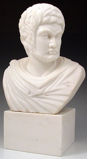 Appraisal: CARRERA MARBLE BUST OF A ROMAN Age unknown '' tall