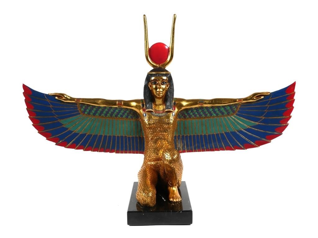 Appraisal: Artist's Guild International gilt painted resin statue of Isis Sculpture