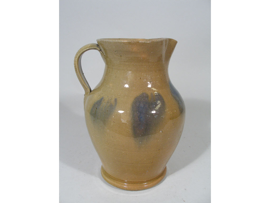 Appraisal: NC Pottery Pitcher CR Auman c s clear yellow glaze