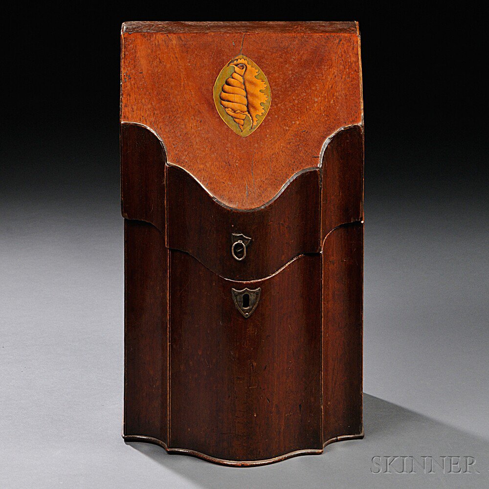 Appraisal: George III Mahogany-veneer Knife Box England late th century of