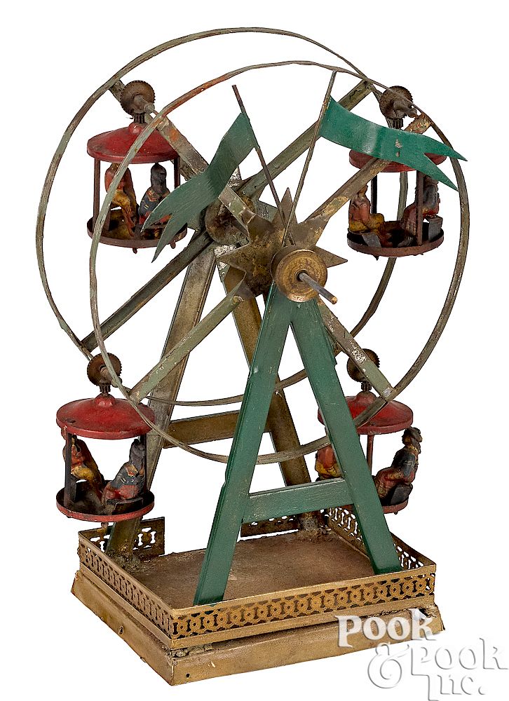 Appraisal: German tin Ferris wheel steam toy accessory German painted tin