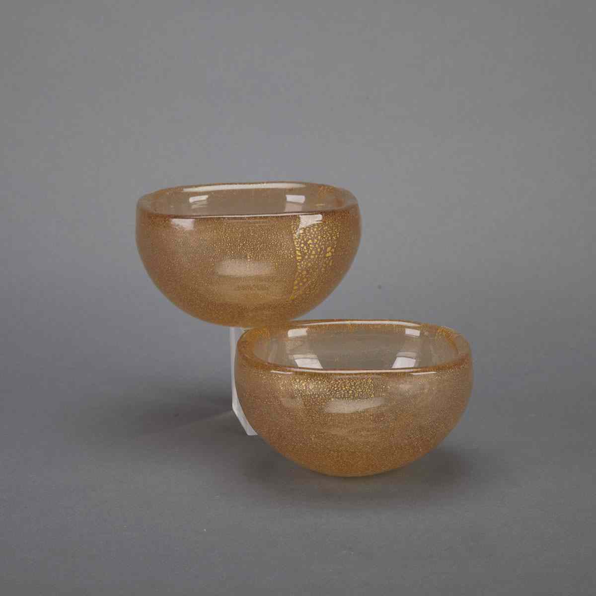 Appraisal: Pair of Venini Glass Bowls mid- th century diameter cm