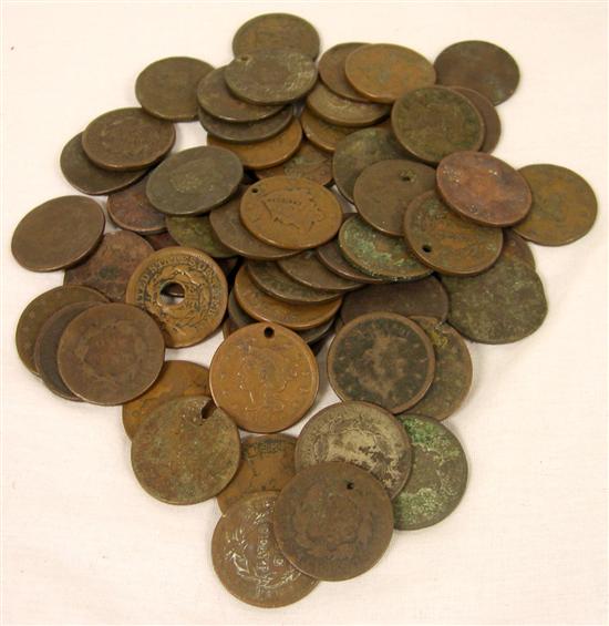 Appraisal: COINS Lot of US Large cents dated circa to Poor