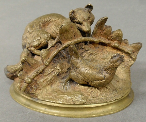 Appraisal: - Moigniez Jules French - bronze of a fox and