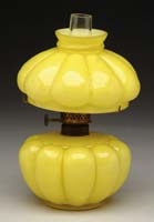 Appraisal: SCARCE YELLOW CASED MINI LAMP S - Yellow cased melon