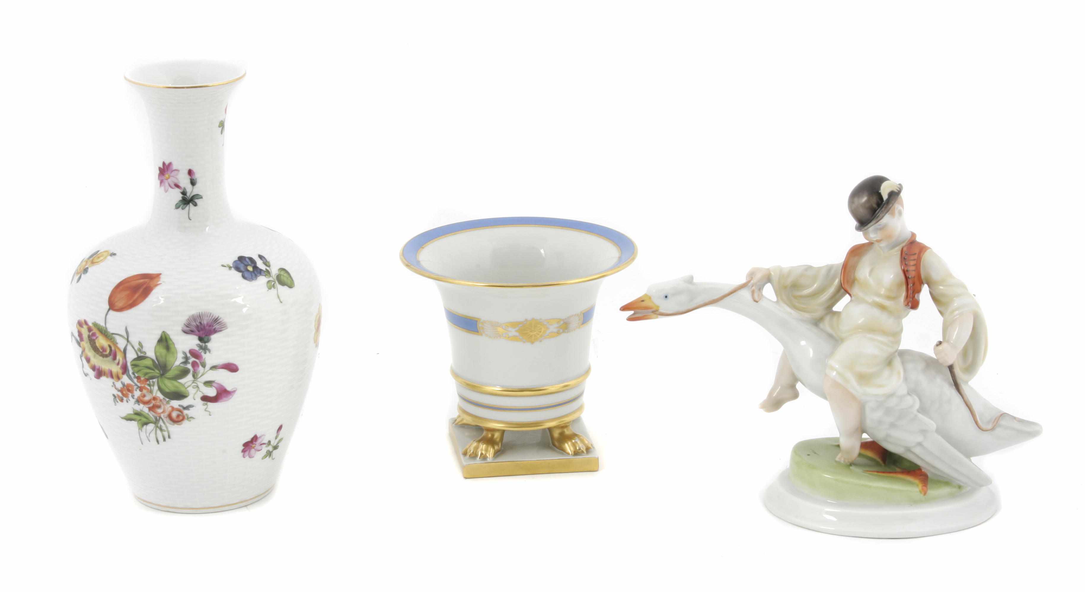 Appraisal: A group of Herend porcelain th centuryComprising a figure of