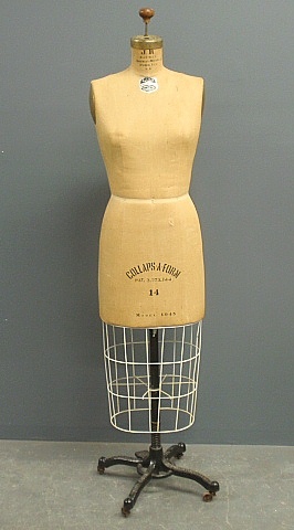 Appraisal: - Vintage linen covered dress form by J R Bauman