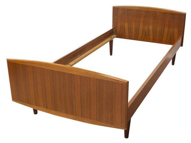 Appraisal: Danish mid-century modern teakwood bed c s having solid head