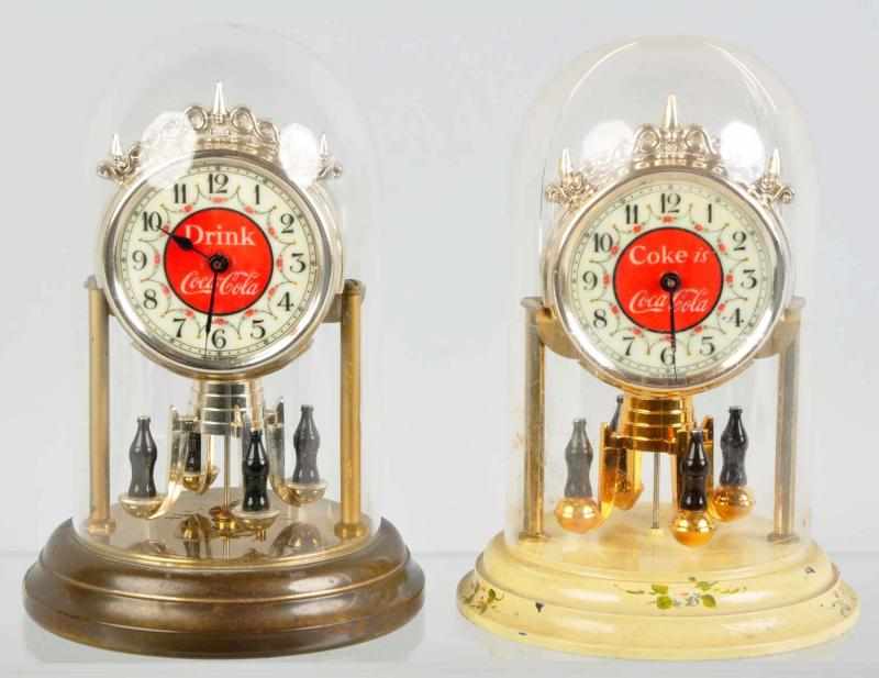 Appraisal: Lot of Coca-Cola Dome Clocks s One has a plated