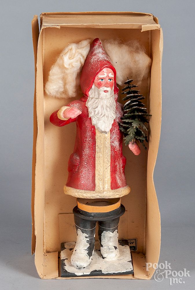 Appraisal: German papier-m ch Santa Claus Belsnickle candy container German papier-m