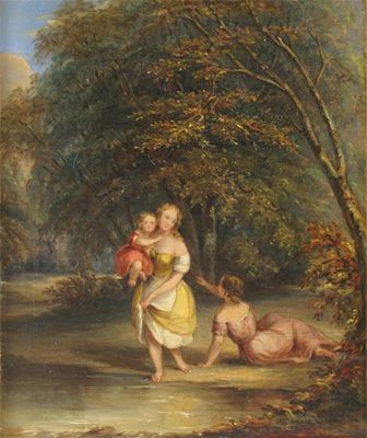 Appraisal: William Frederick Witherington - Landscape with women and a girl