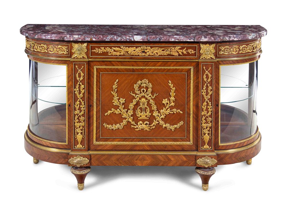 Appraisal: A Louis XVI Style Gilt Bronze Mounted Mahogany Marble-Top Server