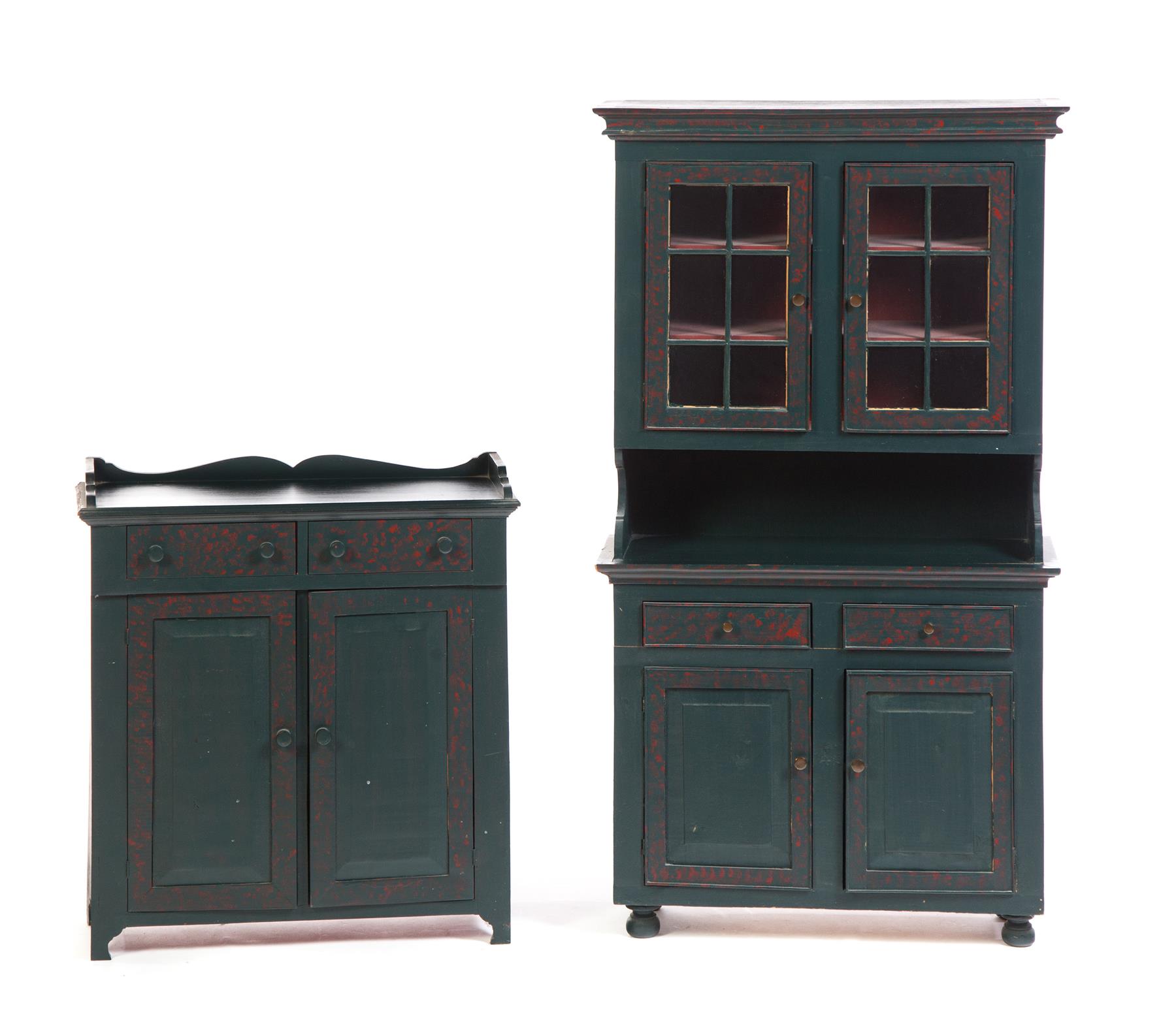 Appraisal: TWO PIECES OF PAINTED MINIATURE FURNITURE BY MORRIS MEYER American