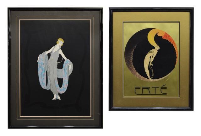 Appraisal: lot of Framed decorative prints after Erte Romain de Tirtoff