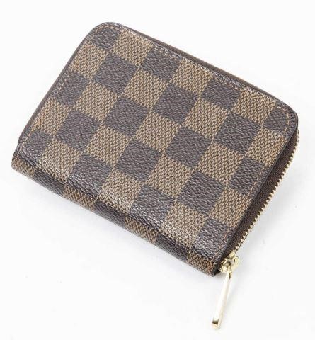 Appraisal: Louis Vuitton Zippy coin purse brown and tan Damier Ebene