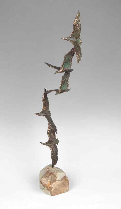 Appraisal: CURTIS JERE BIRDS IN FLIGHT SCULPTURE seagulls in flight removable