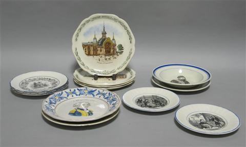 Appraisal: GROUP OF DECORATIVE FRENCH PLATES Including four with views of