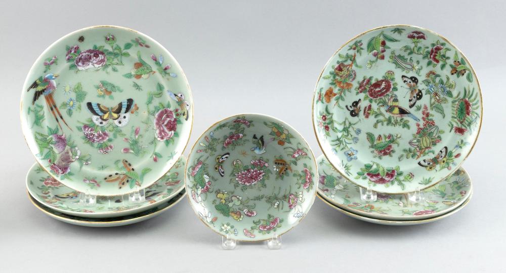 Appraisal: SET OF SEVEN CHINESE CELADON PORCELAIN PLATES TH CENTURY DIAMETERS