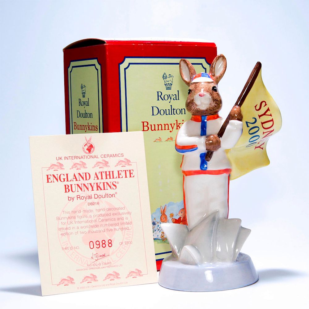 Appraisal: ROYAL DOULTON BUNNYKINS FIGURINE ENGLAND ATHLETE DB B Modeled with