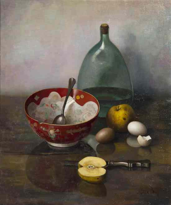 Appraisal: Henk Bos Dutch - Still Life with Eggs and Apples