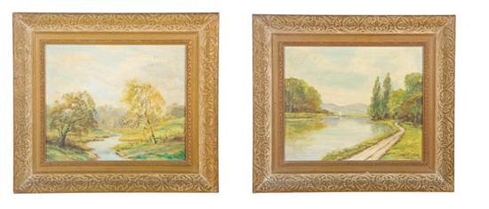 Appraisal: TWO LANDSCAPES BY H CLYDE AMERICAN SCHOOL TH CENTURY Oil