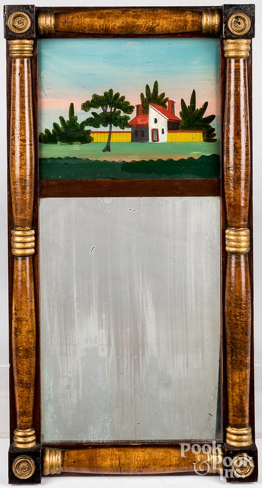 Appraisal: Sheraton painted mirror th c Sheraton painted mirror th c