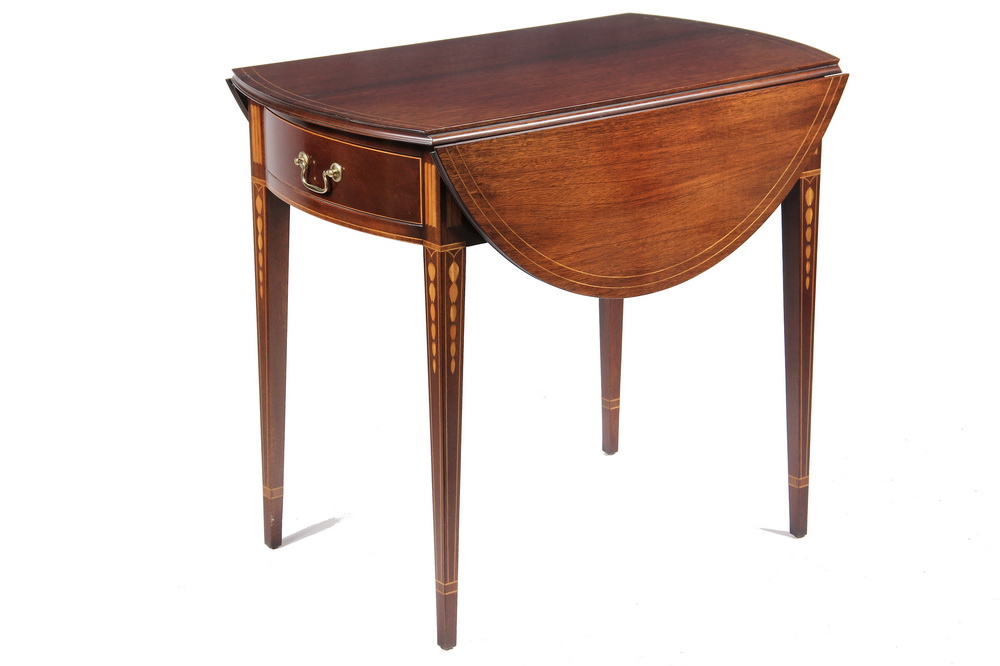 Appraisal: CUSTOM PEMBROKE TABLE - Inlaid Mahogany Dropleaf Table by Kindel