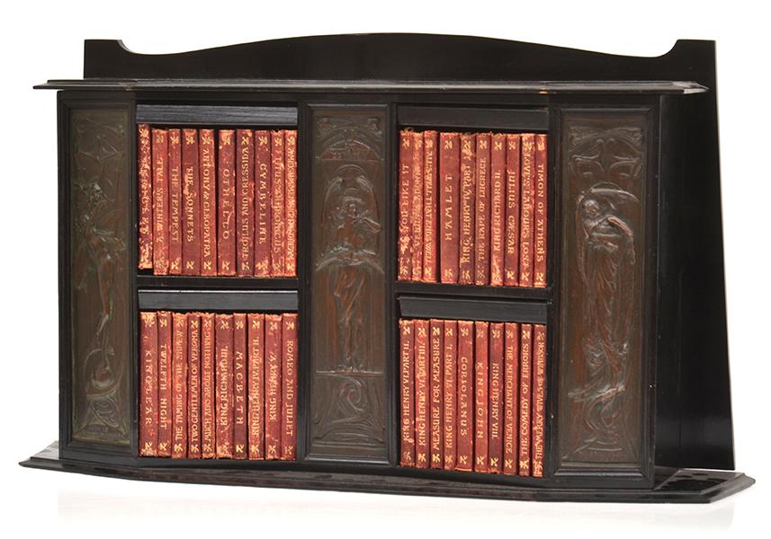 Appraisal: THE WORKS OF SHAKESPEARE HOUSED IN BOOKCASE A SMALL ART