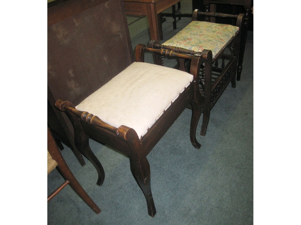 Appraisal: Lot comprising two piano stools