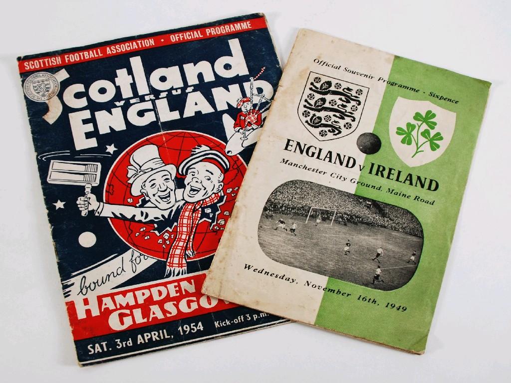 Appraisal: INTERNATIONAL FOOTBALL PROGRAMME ENGLAND - V - IRELAND PLAYED AT