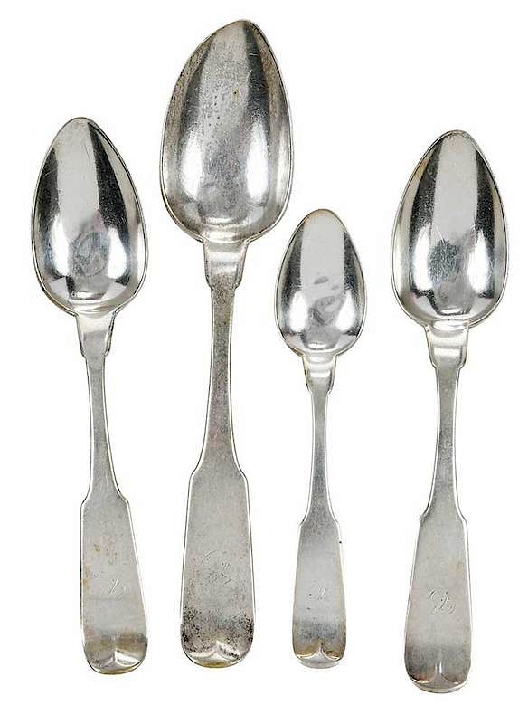 Appraisal: Virginia Coins Silver Spoons American mid th century all with