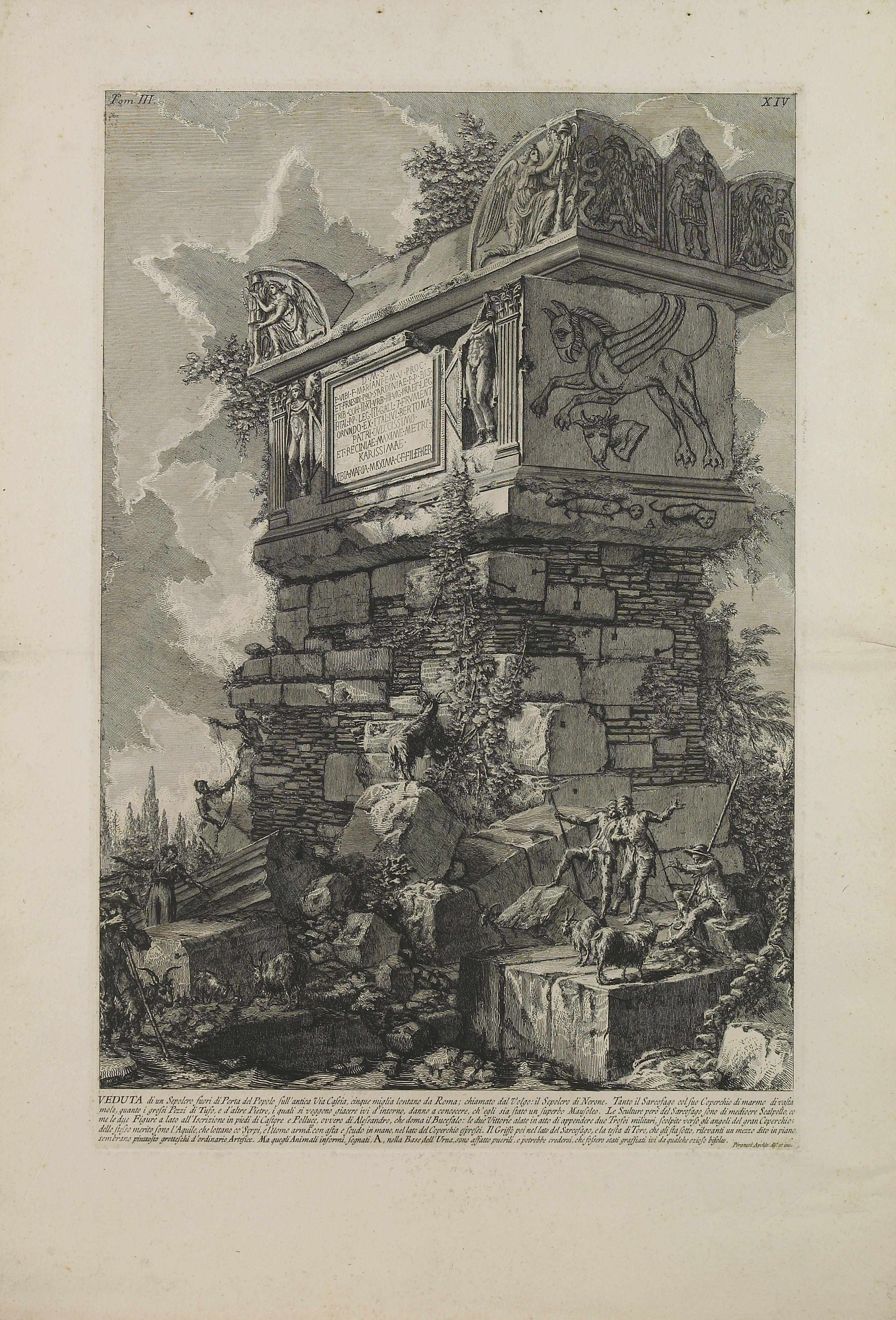 Appraisal: Giovanni Battista Piranesi Italian - Veduta di un Sepolcro from