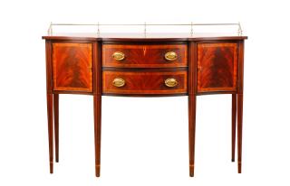 Appraisal: Henkel-Harris American founded A Federal style flamed mahogany veneer sideboard