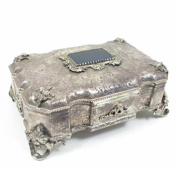 Appraisal: An Italian standard silver lady's jewelry box th Century pre