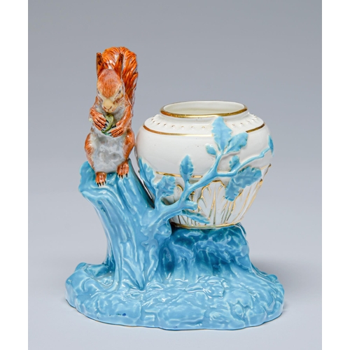 Appraisal: A Royal Worcester stump vase with squirrel c on rustic