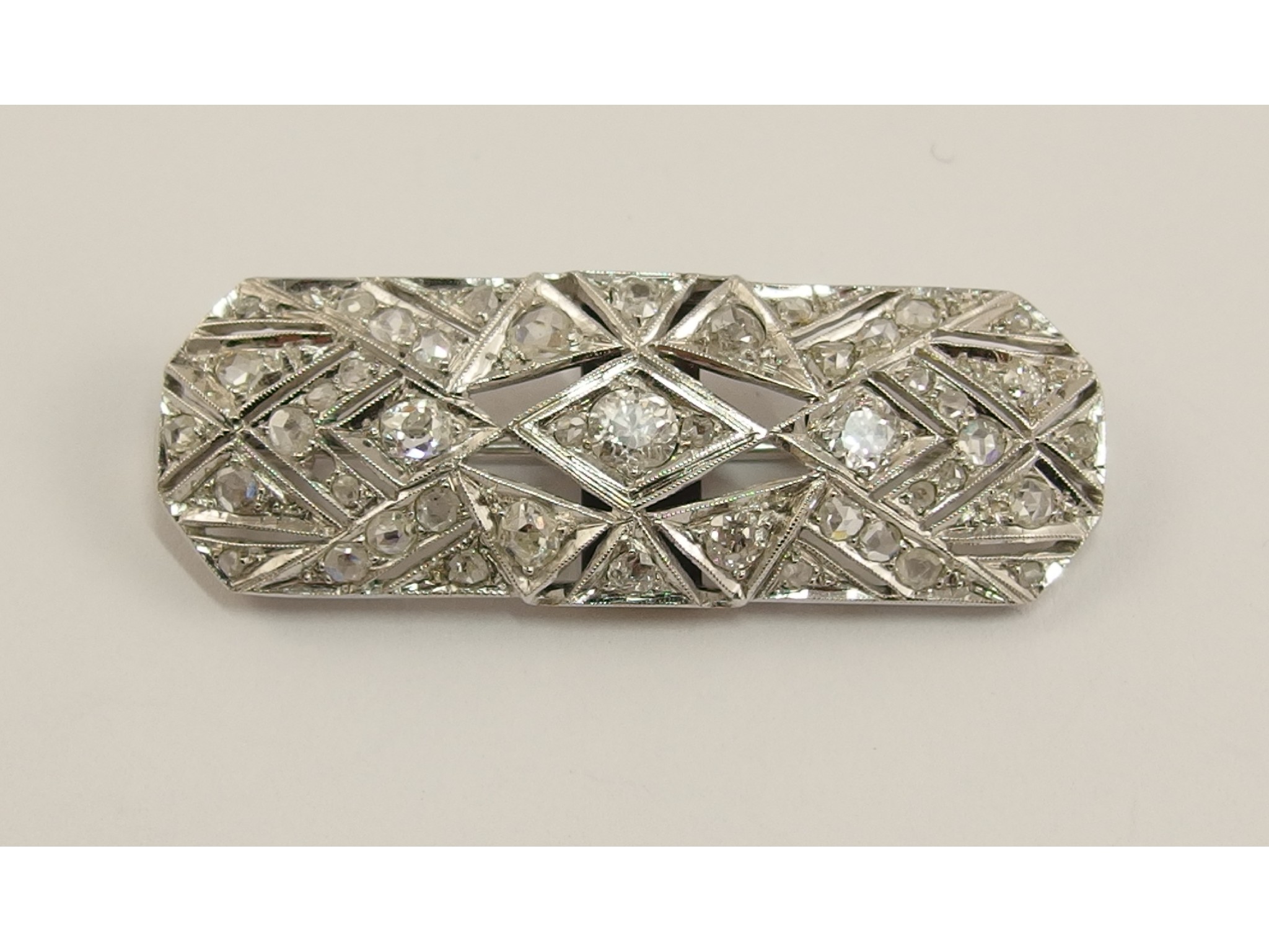 Appraisal: A French Art Deco diamond set broochthe three main old