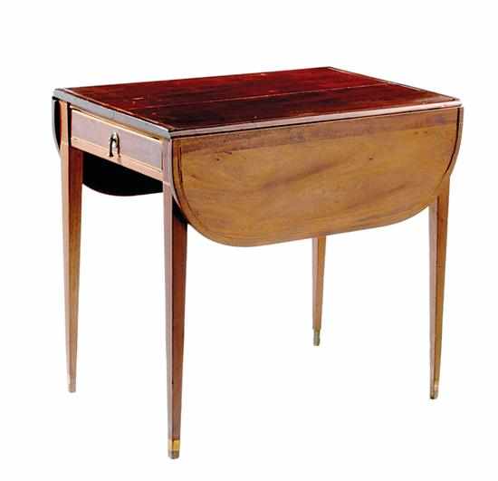 Appraisal: Federal inlaid mahogany Pembroke table circa rectangular top with two