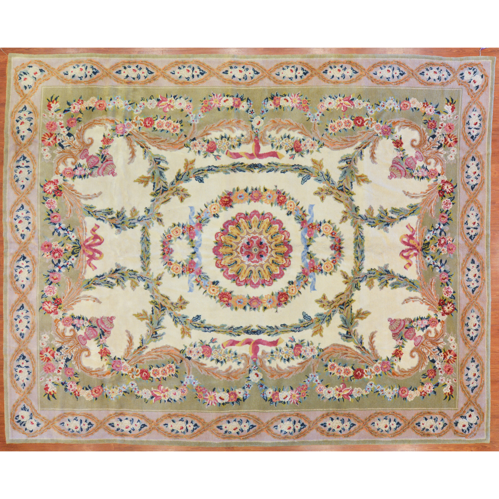 Appraisal: SEMI-ANTIQUE SAVONNERIE CARPET X Second quarter- th century hand-knotted wool