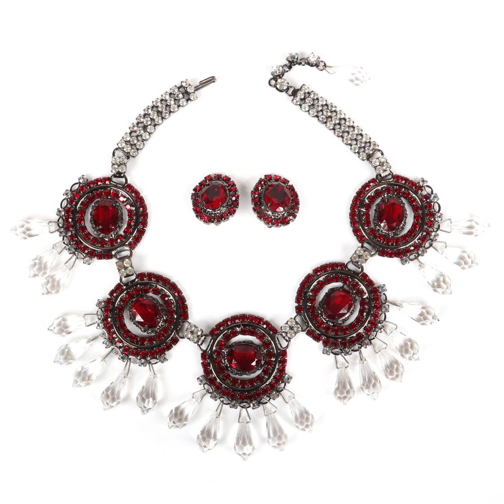 Appraisal: LAWRENCE VRBA PC SET WITH HAUTE COUTURE DESIGNER STATEMENT NECKLACE