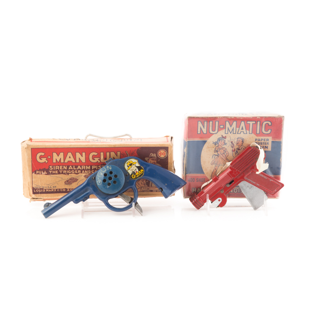 Appraisal: Marx G-Man Siren Pistol Nu-Matic Paper Buster gun both with